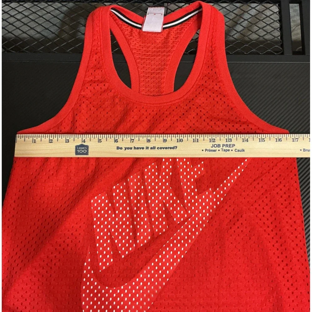 Nike Sportswear Womens Mesh Tank Top Red Just Do It Racerback Gym Streetwear